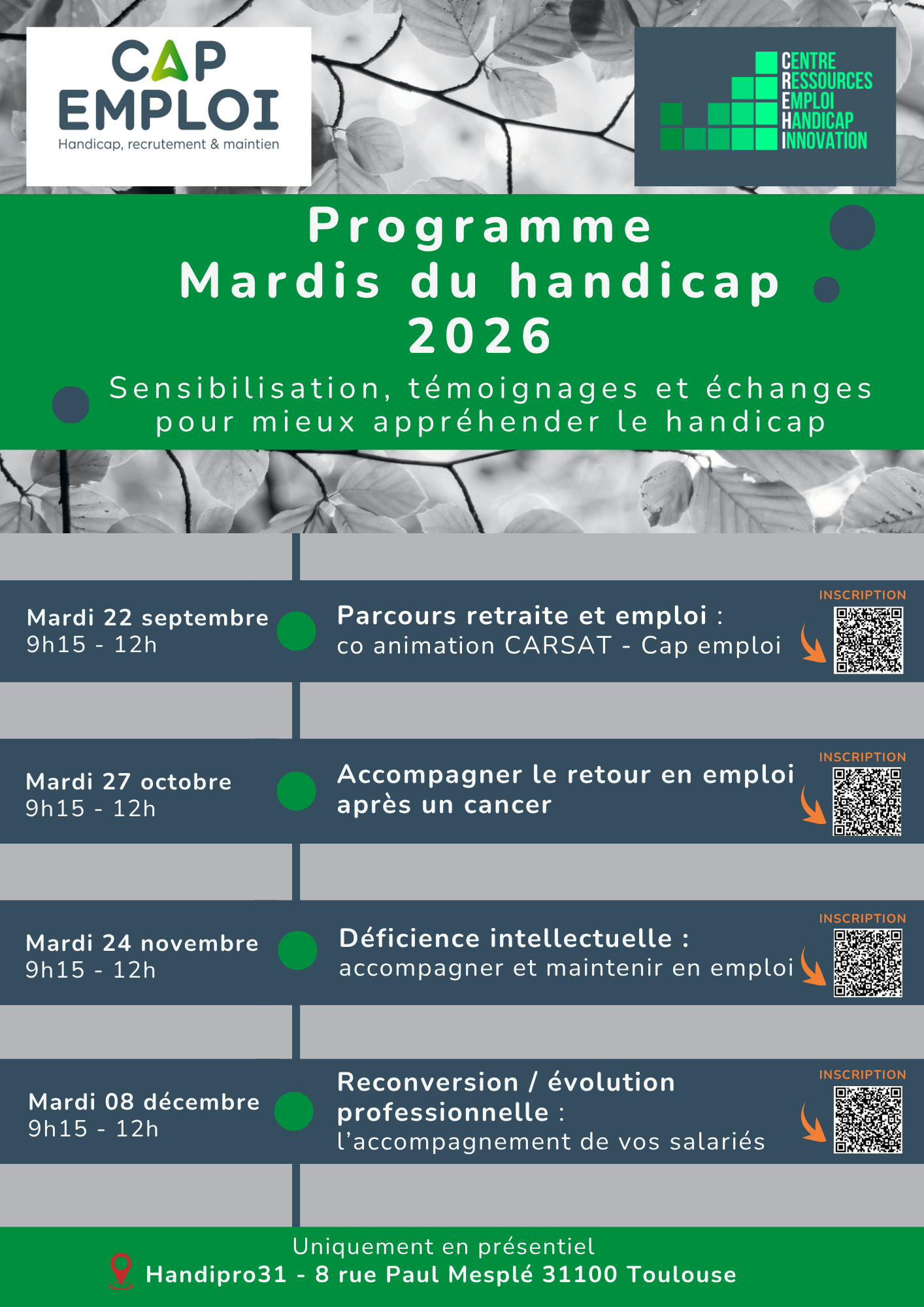 Programme Mardis du Handicap S2 2026 Programme des Mardis du Handicap